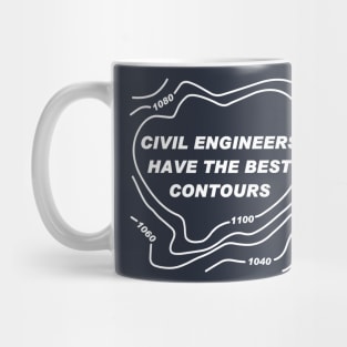 Civil Engineer Best Contours White Text Mug